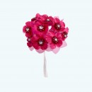 2" Diameter Satin Flower with Crystal 12X12 | Fuchsia